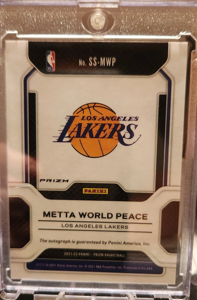 2021-2022 PRIZM CHOICE METTA WORLD PEACE SENSATIONAL SIGNATURES RED #SS-MVP - Image 2 of 2