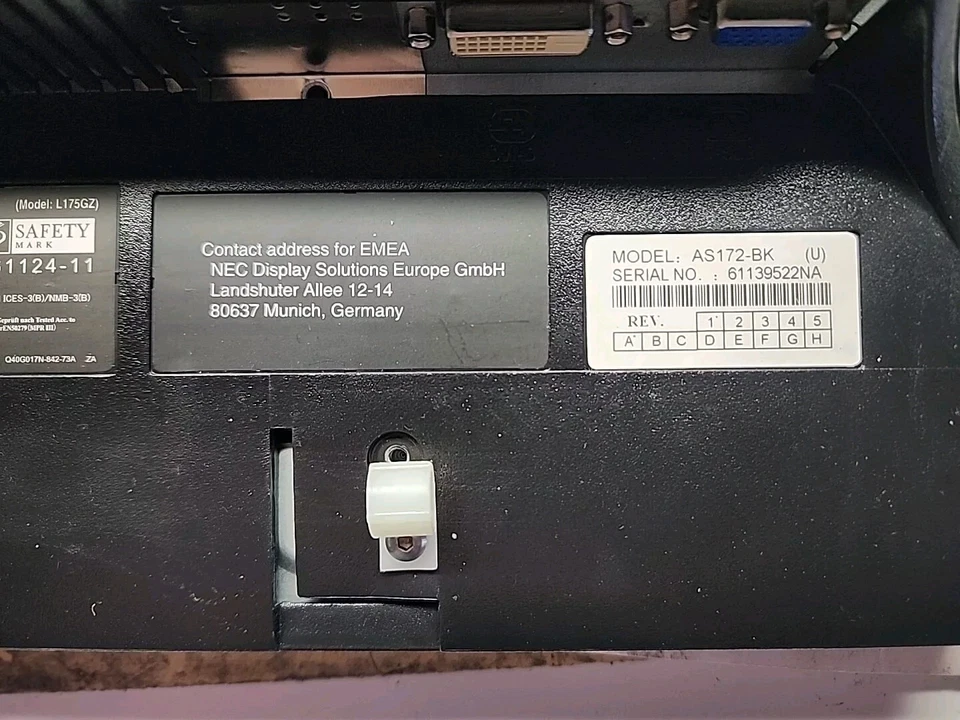 AS172-BK NEC AccuSync 17" black LED monitor Free Shipping - Image 4 of 4