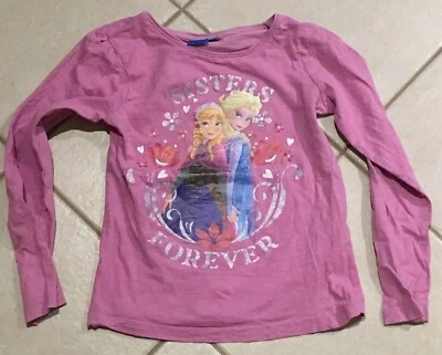 10 ans : T-shirt ML DISNEY La Reine des Neige "SISTERS FOREVER" mauve (1044) - Photo 1/3