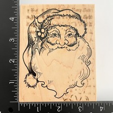 PSX Santa Claus Face St Nick Christmas K292 Wood Mounted Rubber Stamp