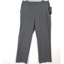 Briggs Womens Pants 14 Gray Comfort Waist Pull On Stretch Straight Leg Office