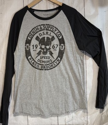 Ralph Lauren Denim Supply Brooklyn Speed Demons LS Large Baseball Raglan Shirt
