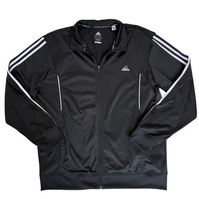 Adidas Mens Climalite 3-Stripe Track Jacket XL Black White Full Zip Retro Sporty