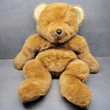Vintage 1982 America Wego Teddy Bear Plush Large 25" Brown Stuffed Animal Toy