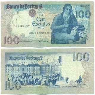 PORTUGAL NOTE 100 ESCUDOS 12.3.1985 P 178d