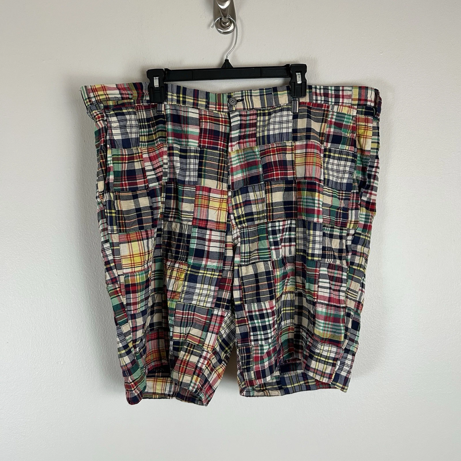 Vintage Polo Ralph Lauren Madras patchwork plaid cotton chino shorts Men's 44 T