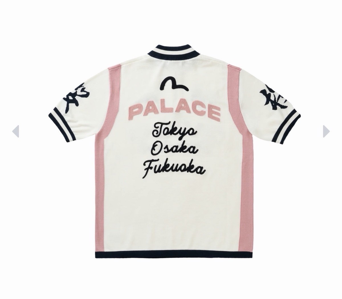Palace x Evisu Cycle Knit Jersey Colorblock Mock Neck 1/4 Zip