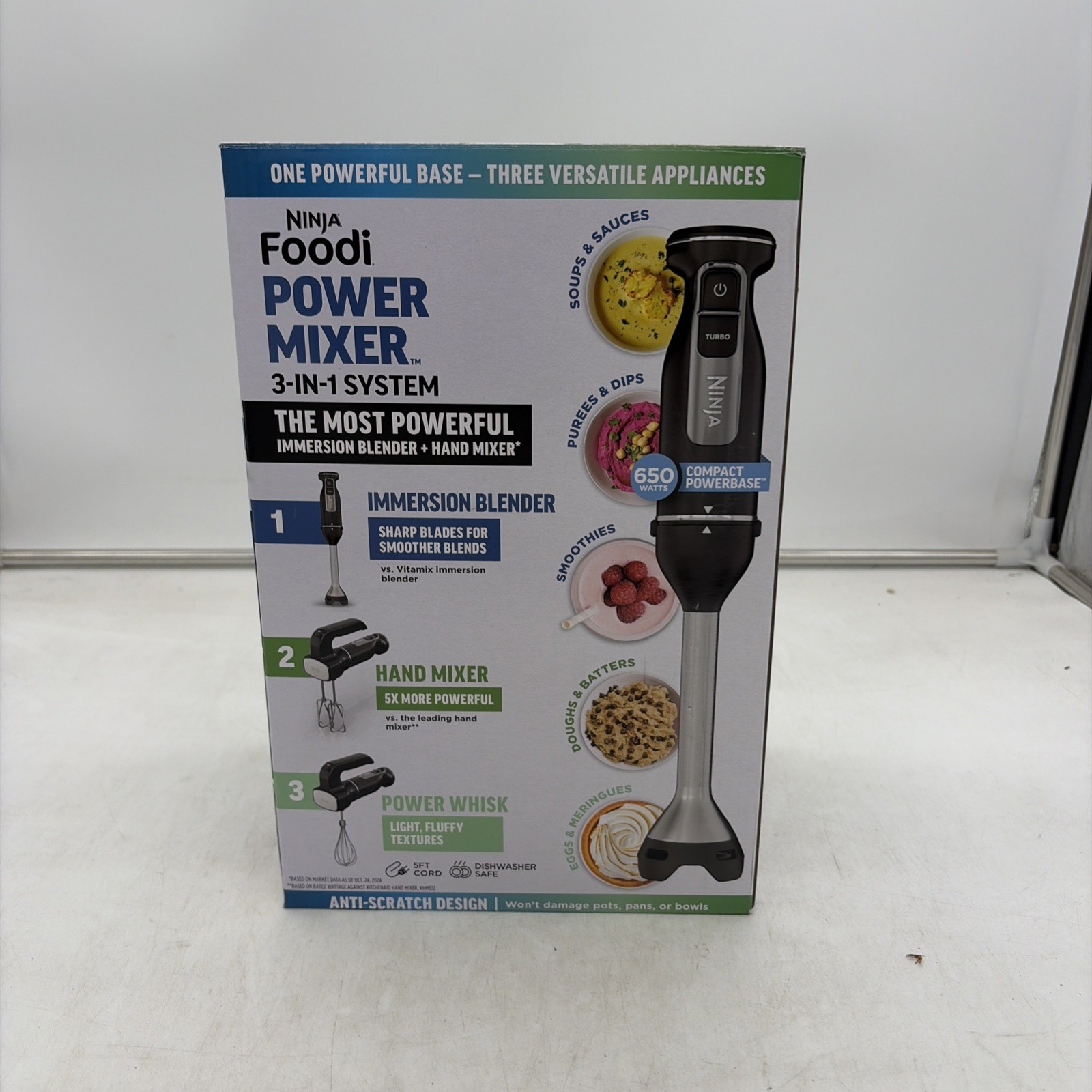 Ninja Foodi Power Mixer 3-In-1 System CI100 Blender Mixer Whisk 650W Black NEW