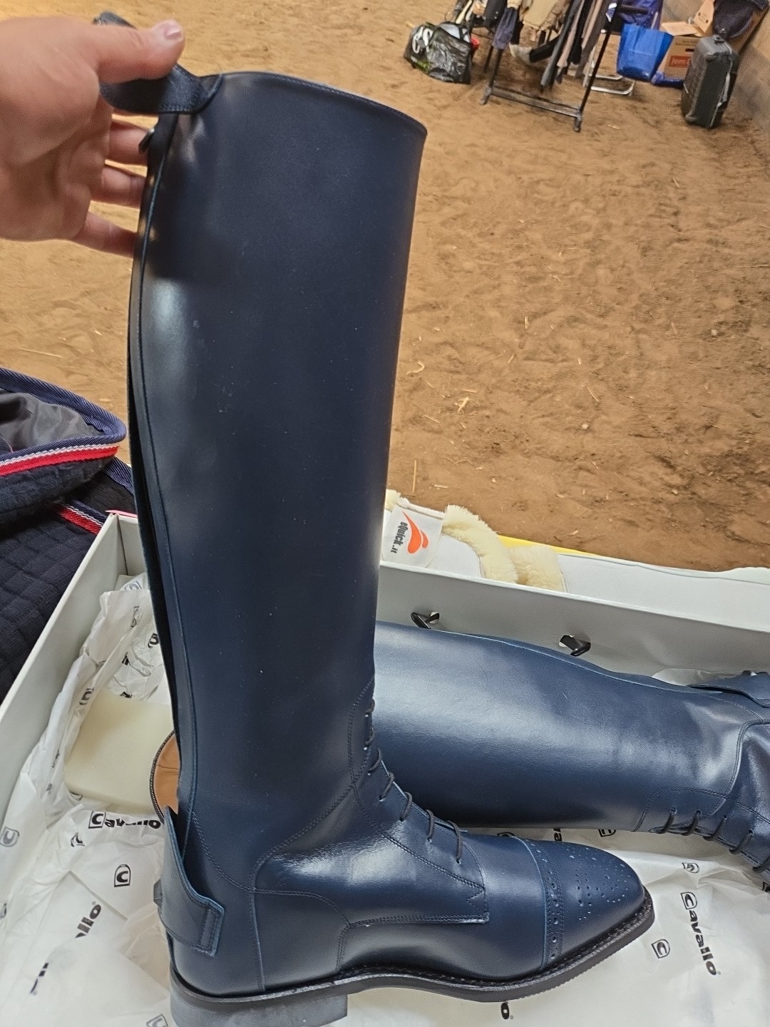 Cavallo Milano Blau Reitstiefel Selten Gr. 42 (5039)