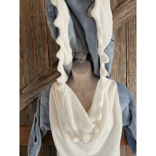 NWT Shark one piece haloween costume blanket Plush wearable cozy size S youth - Picture 7 of 9