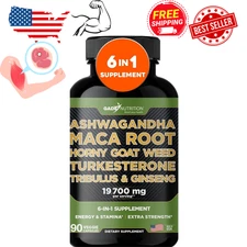 Ashwagandha - Maca Root - Horny Goat Weed - Turkesterone - Tribulus - Ginseng, 9