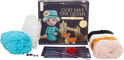 Topp Häkelset God Save the Queen 30 cm DIY Kit Stricken Häkeln Zubehör