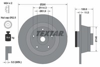 2X Bremsscheibe Hinten Textar 92269603 FÜR Renault Bremsscheiben Scheibenbremse