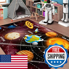 Kossmjx Universe Planet Area Rugs Outer Space Rugs For Boys Bedroom Educational
