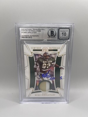 Mike Singletary Signed 2023 National Treasures Game Jersey Beckett Grade 10 Auto