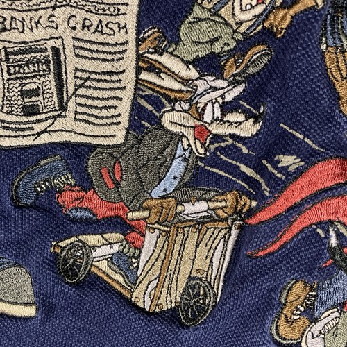 Camisa De Colección Looney Tunes Multipersonaje Tejida Botón Para Hombres Grande Bugs Bunny Taz Años 90 - Imagen 11 de 19