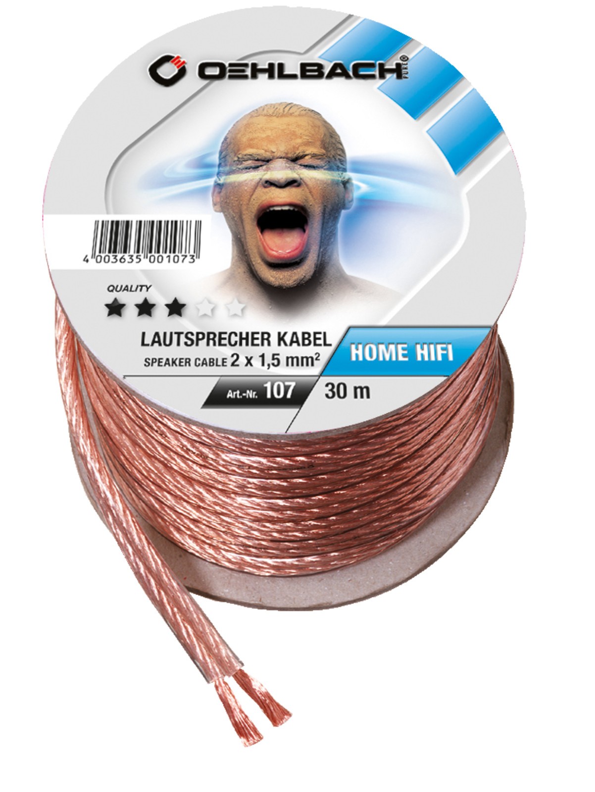 Акустический провод OEHLBACH SP-15 3000 Lautsprecherkabel 2 x 15 мм Мини-спираль Laut 8490₽