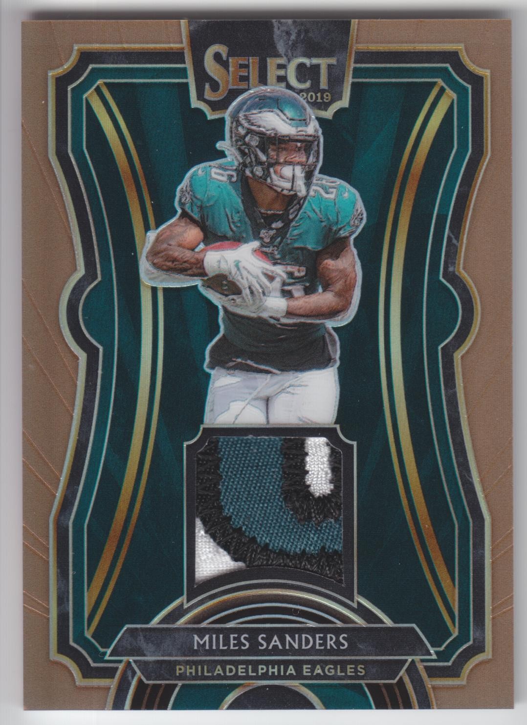 Miles Sanders Panini Select Rookie Swatches Prizm Relics #RS14 Copper