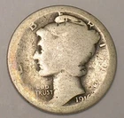 1916 Mercury Winged Head Dime 10 Cents Silver Coin