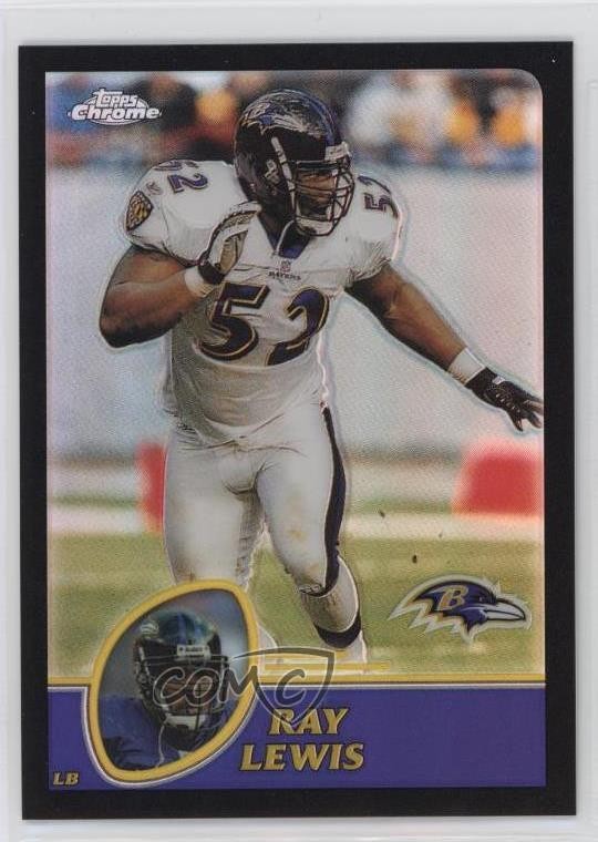 2003 Topps Chrome Black Refractor 310/599 Ray Lewis #128 HOF rf2
