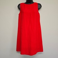 Sézane Sleeveless Shift Dress Womens 34 (2) Red Button Back Parisian Retro