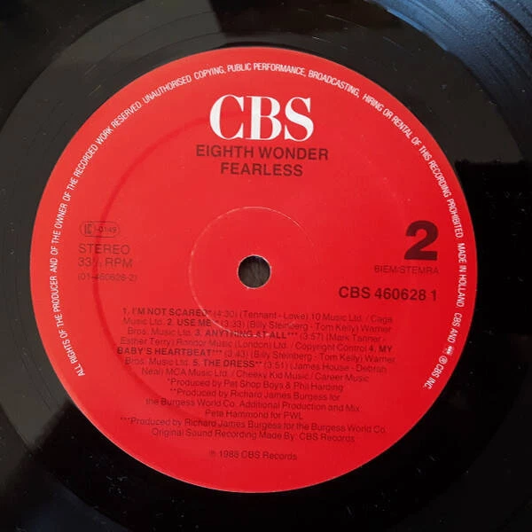 Eighth Wonder - Fearless (VINYL) Foto 4 de 4