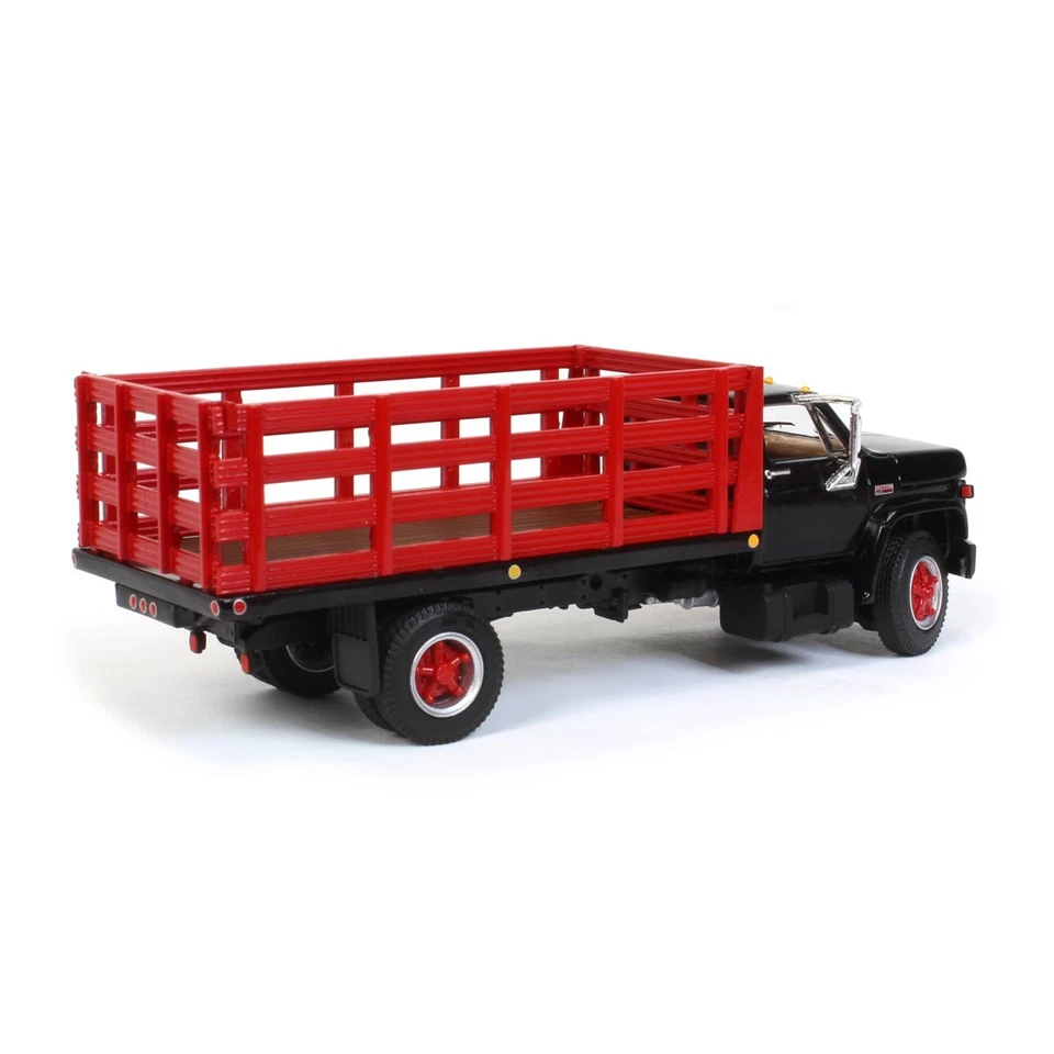 1/64 Diecast GMC 6500 Stake Bed Truck Black w/ Red Stakes First Gear DCP 60-0890 - Image 3 of 4