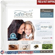 Waterproof Zippered Mattress Protector 360 Bed Bug Allergy Protection New