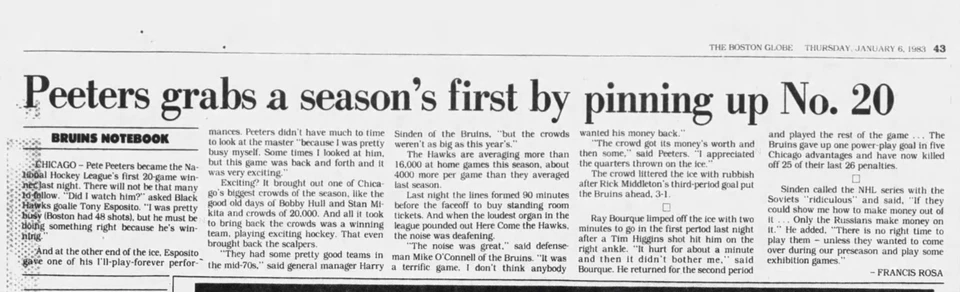 Rick Middleton Hat Trick #6 Ticket Stub 1-5-1983 Hawks Bruins Steve Larmer G#23 - Image 4 of 4