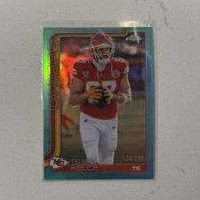 🔥2025 Topps Chrome Travis Kelce NUMBERED /299🔥 BLUE REFRACTOR🔥