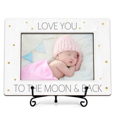 Baby Picture Frame, 6 x 8 inches, Rustic Wood Tabletop Frame, Perfect for 4 x...