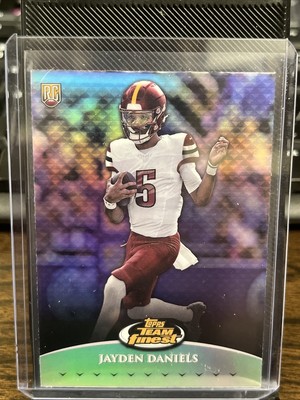2024 TOPPS FINEST JAYDEN DANIELS ROOKIE TEAM REFRACTOR SP 1:58 CASE HIT #TF-2