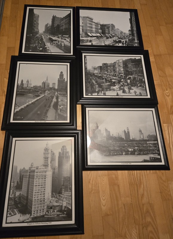Chicago Downtown State St, Wacker Drive 1928 Grant Park, Tribune, Antique Art 