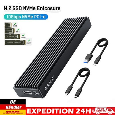 ORICO M.2 NVMe SSD Gehäuse USB-C Adapter 10Gbps PCIe NVMe M-Key/M+B Key SSD