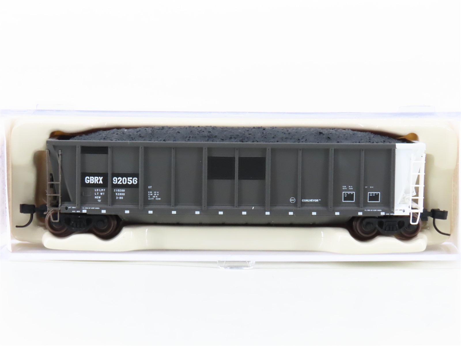 N Scale Atlas 43810-7 GBRX Greenbriar Leasing Coalveyor Hopper #92056 w/Load