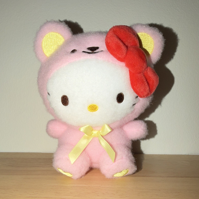 Hello Kitty Plush Toy Wool boa Bear Round1 Exclusive 7.7”