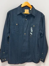 RedHead Shirt Mens M Blue Brushed Cotton Long Sleeve Button Up Heavy