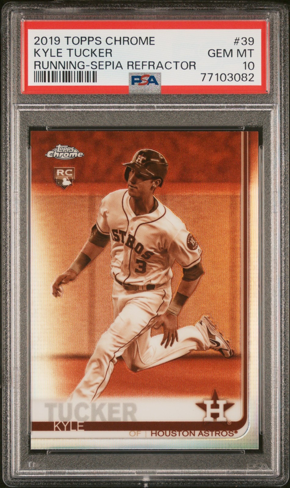 2019 Topps Chrome KYLE TUCKER Sepia Refractor PSA 10 Rookie RC #39 LA Dodgers
