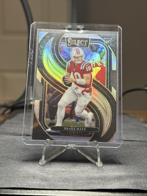 2024 Panini Select - Premier Level Drake Maye #113 Silver Prizm Die-Cut (RC)