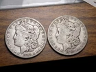 MORGAN SILVER DOLLARS LOT OF 2 1880 O AND 1890 90% SILVER DOLLARS $2 FACE
