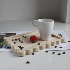 Natural Luxury Scalloped Marble Tray, Decorative Home Decor