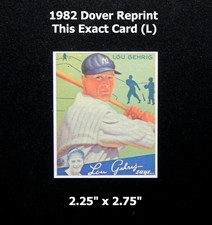 Lou Gehrig 1982 Dover Reprint of 1934 GOUDEY GUM Card #61 _ Exact Card (L)