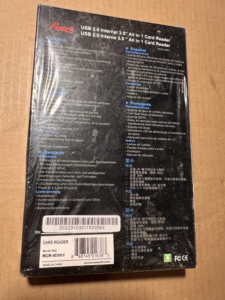 ROSEWILL USB 2.0 3.5" Internal All-in-One Card Reader - Image 2 of 4