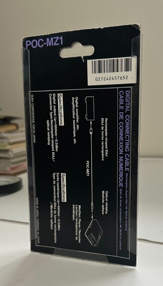 Sony POC-MZ1 Optical Digital Cable For Minidisc Walkman