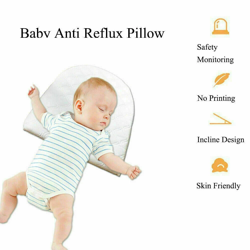 Baby Wedge Pillow Anti Reflux Colic Cushion For Pram Crib Cot Bed Flat Head  Foam