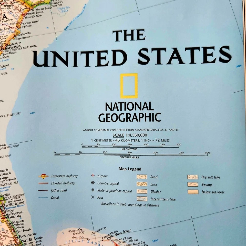 Mapa de póster de pared de National Geographic Estados Unidos 30 3/8" x 43 3/8" 02003 Foto 2 de 4
