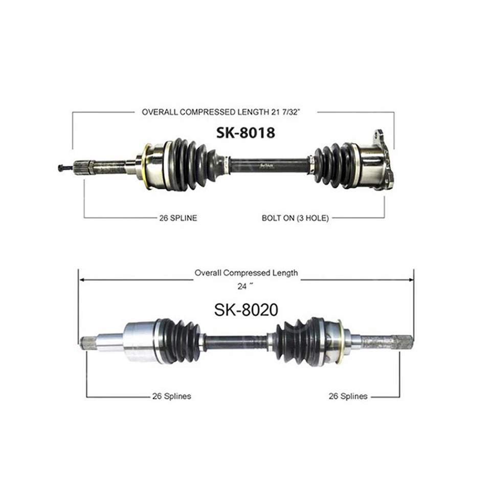 Eje delantero CV 2x TrakMotive para Chevrolet Tracker 1999-2004 Foto 2 de 4