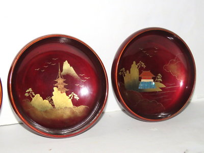 7 Piece Japanese Lacquer Scenic Salad Set | eBay