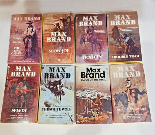 Vintage VTG Lot 8 Max Brand Western Paperback Books Novels Cowboy