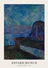 Edvard Munch Starry Night Vintage Exhibition Wall Art Poster Print Picture